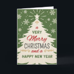 Tarjeta Festiva Navidades retro<br><div class="desc">Diseño de tarjeta de Navidades retro,  totalmente en blanco para tu texto personal.</div>