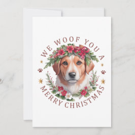 Tarjeta Festiva Navidades Retro Amor Cachorro 2023