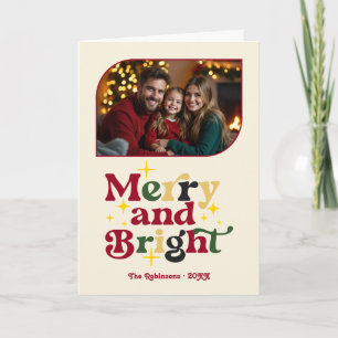 Tarjeta Festiva Navidades retro brillantes y vírgenes