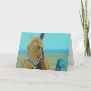 Tarjeta Festiva navidades retro Caballo