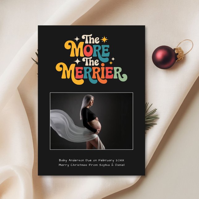 Tarjeta Festiva Navidades retro coloridas Embarazo Negro (Subido por el creador)