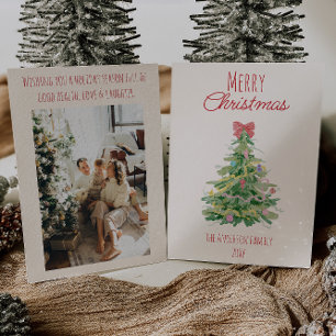 Tarjeta Festiva Navidades Retro Coloridos Quirky Verde Rojo Bow Tr