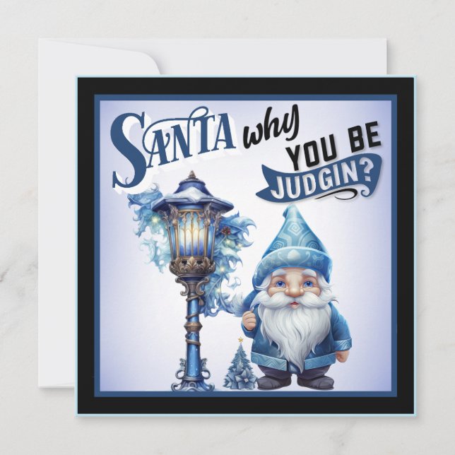 Tarjeta Festiva Navidades Retro Cutie Blue (Anverso)