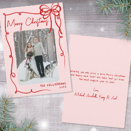 Tarjeta Festiva Navidades retro de banda de cinta dibujada a mano