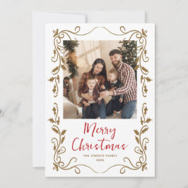 Tarjeta Festiva Navidades retro de burla de mano desgarrada foto