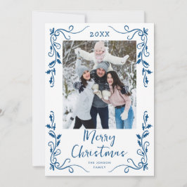 Tarjeta Festiva Navidades retro de burla de mano desgarrada foto