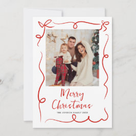 Tarjeta Festiva Navidades retro de burla de mano desgarrada foto