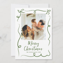 Tarjeta Festiva Navidades retro de burla de mano desgarrada foto