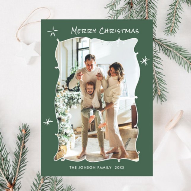 Tarjeta Festiva Navidades retro de burla de mano desgarrada foto (Subido por el creador)