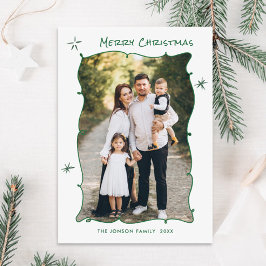 Tarjeta Festiva Navidades retro de burla de mano desgarrada foto