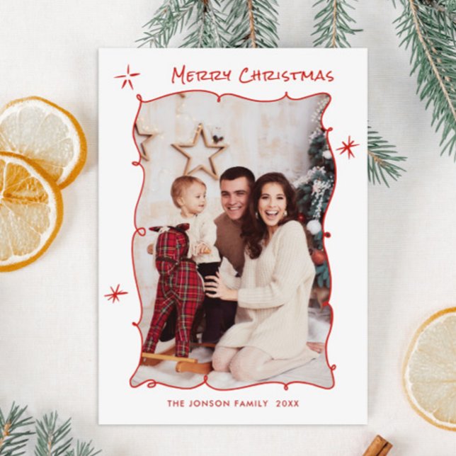 Tarjeta Festiva Navidades retro de burla de mano desgarrada foto (Subido por el creador)