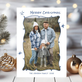 Tarjeta Festiva Navidades retro de burla de mano desgarrada foto