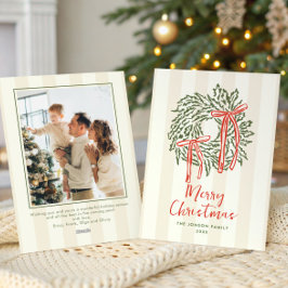 Tarjeta Festiva Navidades retro de burla de mano desgarrada foto