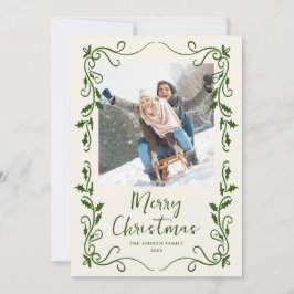 Tarjeta Festiva Navidades retro de burla de mano desgarrada foto