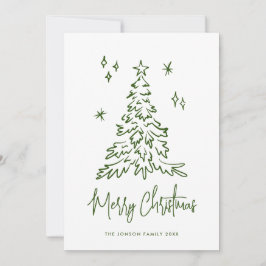 Tarjeta Festiva Navidades retro de burla de mano que dibujó grieta