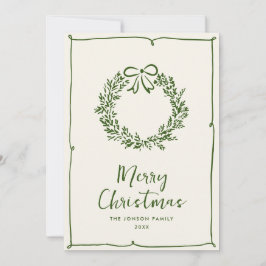 Tarjeta Festiva Navidades retro de burla de mano que dibujó grieta