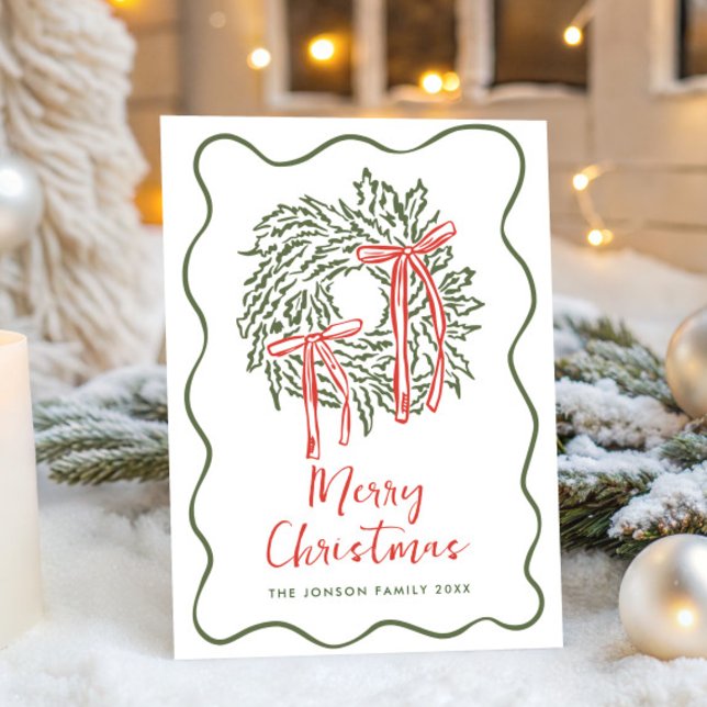 Tarjeta Festiva Navidades retro de burla de mano que dibujó grieta (Subido por el creador)