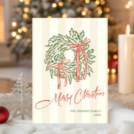 Tarjeta Festiva Navidades retro de burla de mano que dibujó grieta