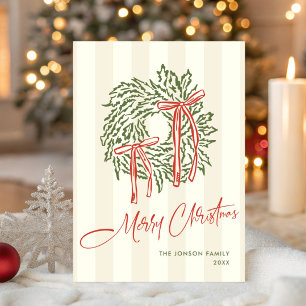 Tarjeta Festiva Navidades retro de burla de mano que dibujó grieta