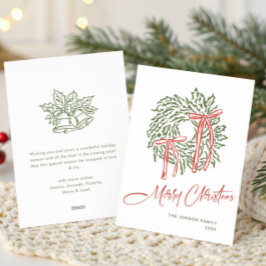 Tarjeta Festiva Navidades retro de burla de mano que dibujó grieta