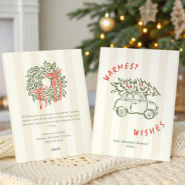 Tarjeta Festiva Navidades retro de burla de mano que dibujó grieta