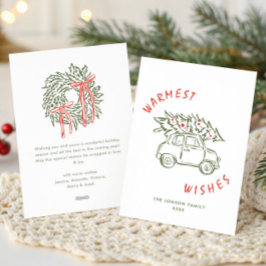 Tarjeta Festiva Navidades retro de burla de mano que dibujó grieta