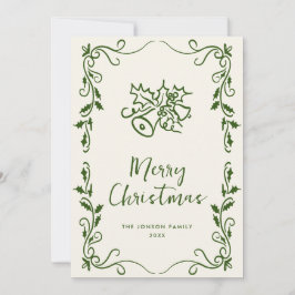 Tarjeta Festiva Navidades retro de burla de mano que dibujó grieta