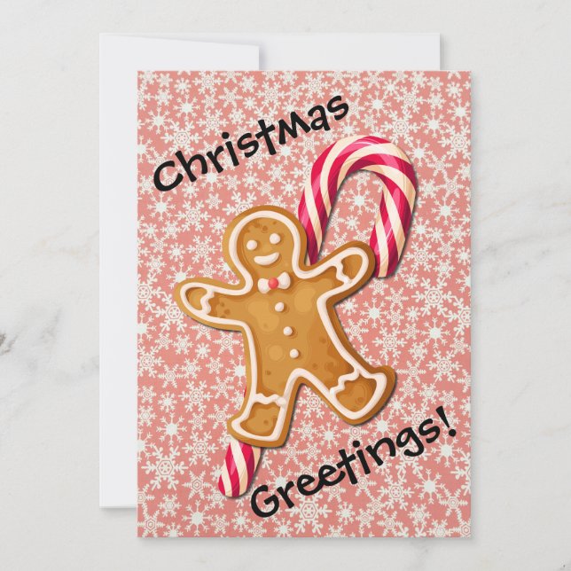 Tarjeta Festiva Navidades Retro De Candy Candy Cane (Anverso)
