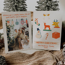 Navidades Retro de Crema Vintage Red Ilustrados Di