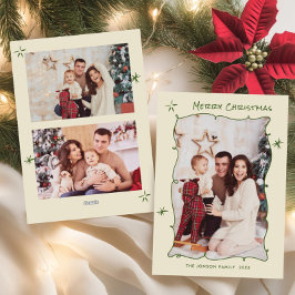 Tarjeta Festiva Navidades retro de escrúpulos dibujados a mano dif