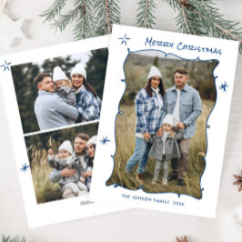 Tarjeta Festiva Navidades retro de escrúpulos dibujados a mano dif