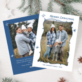 Tarjeta Festiva Navidades retro de escrúpulos dibujados a mano div