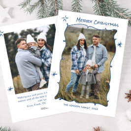 Tarjeta Festiva Navidades retro de escrúpulos dibujados a mano div