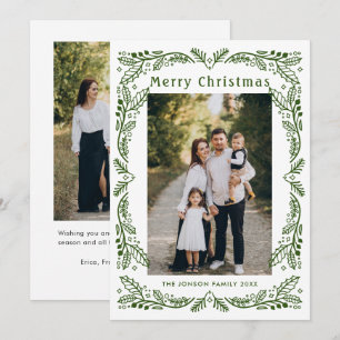 Tarjeta Festiva Navidades retro de escrúpulos dibujados a mano div