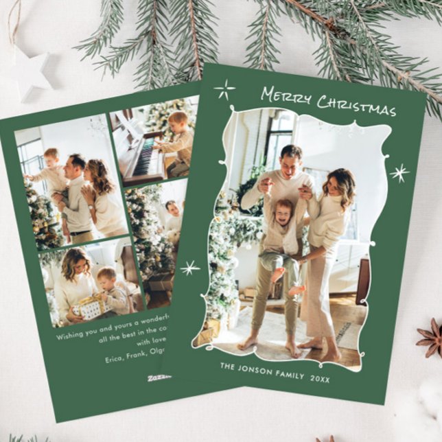 Tarjeta Festiva Navidades retro de escrúpulos dibujados a mano hue (Subido por el creador)