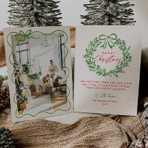 Navidades retro de fotos de cinta roja dibujada po