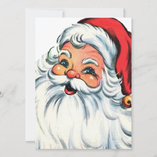 Tarjeta Festiva Navidades retro de la época Santa Claus (Anverso)