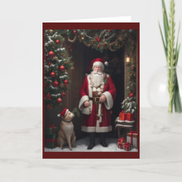 Tarjeta Festiva Navidades retro de la época victoriana