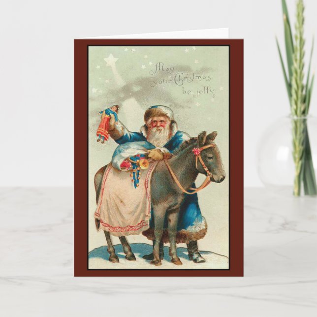 Tarjeta Festiva Navidades retro de la época victoriana (Anverso)