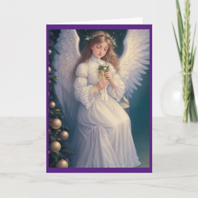 Tarjeta Festiva Navidades retro de la época victoriana (Anverso)