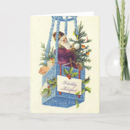 Tarjeta Festiva Navidades retro de la época victoriana