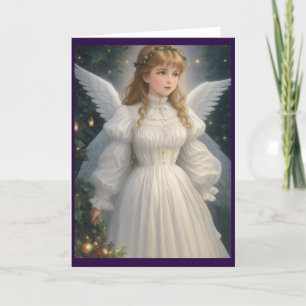 Tarjeta Festiva Navidades retro de la época victoriana