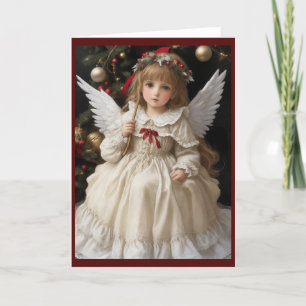 Tarjeta Festiva Navidades retro de la época victoriana