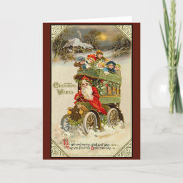 Tarjeta Festiva Navidades retro de la época victoriana