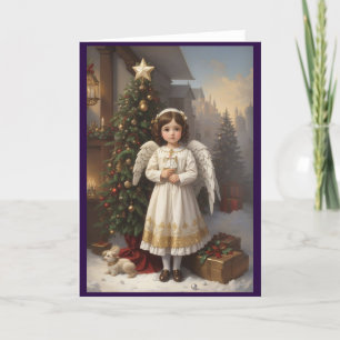 Tarjeta Festiva Navidades retro de la época victoriana