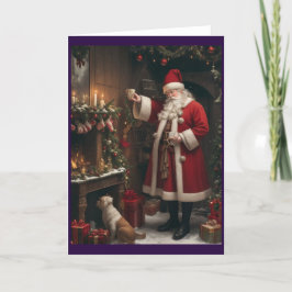 Tarjeta Festiva Navidades retro de la época victoriana