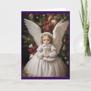 Tarjeta Festiva Navidades retro de la época victoriana