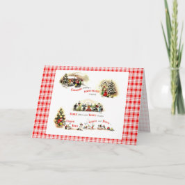 Tarjeta Festiva Navidades retro de los años 1940