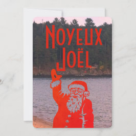 Tarjeta Festiva Navidades retro de Quebec de los años 70 saludando