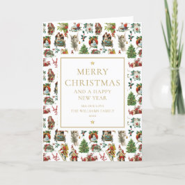 Tarjeta Festiva Navidades Retro de Vintage